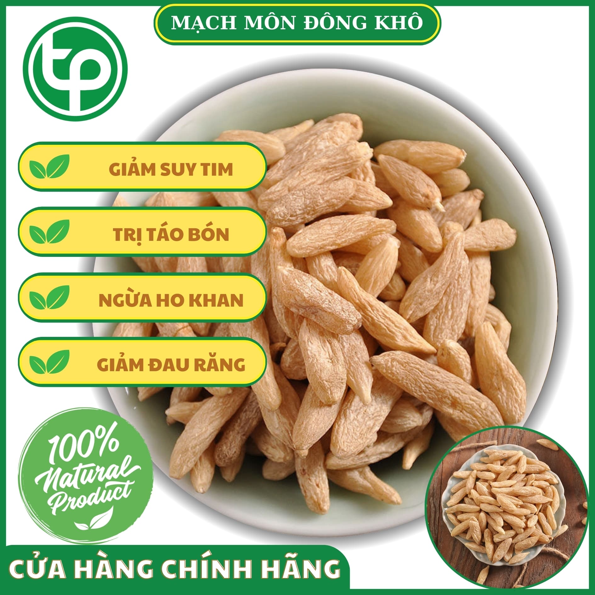 Củ mạch môn khô 500g - Thảo Dược Tấn Phát