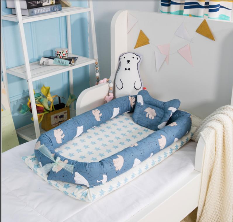 Euro Quality Giường nệm cho bé Nhật Bản N01 (90x55x15)cm (Bear BlueSky)