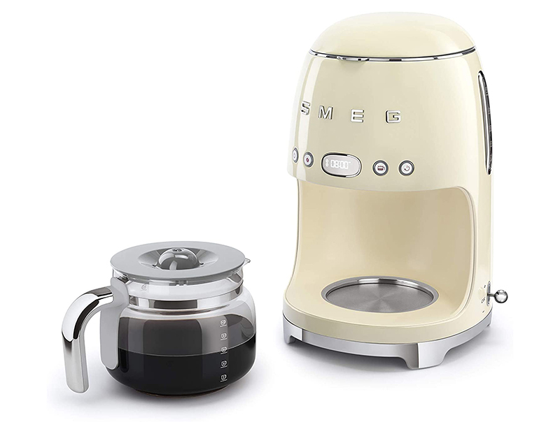 Smeg DFC02PBEU, Drip Coffee Machine, Auto-Start Mode, Reuseable Filter, Digital Display, Anti-Drip System, Aroma Intensity Option, 1.4 Litre Tank