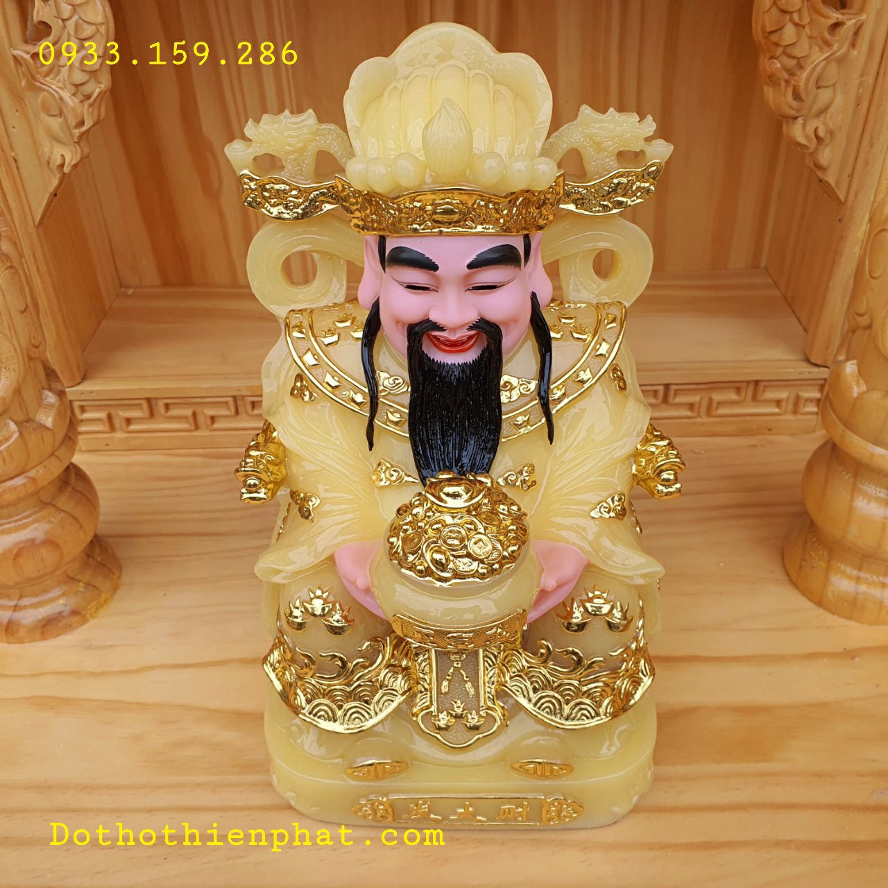 Ông thần tiền đá 8in cao 22 cm cao cấp