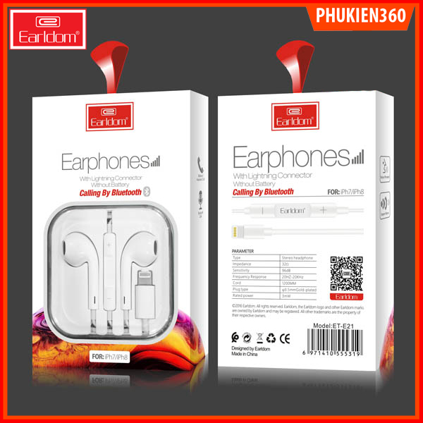 [BH Vĩnh Viễn] Tai Nghe Bluetooth Chân Lightning Earldom E21