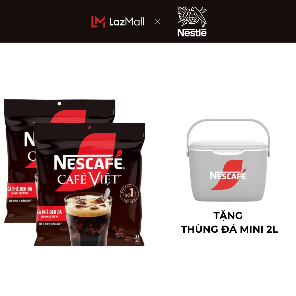 [ƯU ĐÃI THÁNG 4] [FREESHIP HCM] Combo 2 Túi Cà phê hòa tan NESCAFÉ Café Việt Cà phê đen đá (Túi 35 gói x 16g)