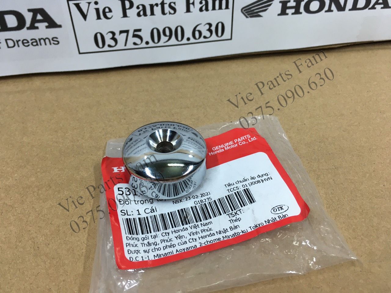 Gù (đối trọng tay lái) SH Mode inox sáng bóng không gỉ sét (giá 1 cái), Chính Hiệu Honda Motor VN