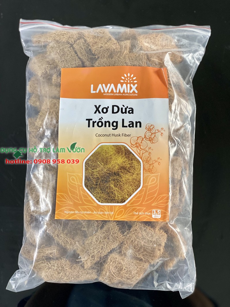 Xơ dừa trồng lan gói 3.5dm3 lavamix/dụng cụ hỗ trợ làm vườn