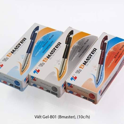 Bút bi 0.6mm Bmaster GEL-B01 (10/960) - Xanh/Đen/Đỏ