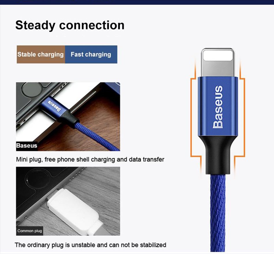 Cáp sạc nhanh Iphone  dài 3M chính hãng baseus