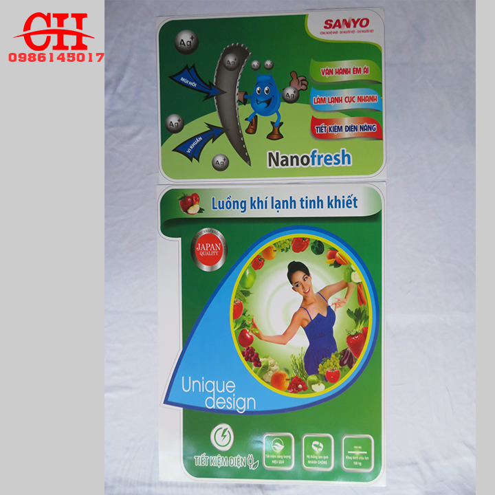 Tem dán tủ lanh SANYO nhiều mẫu