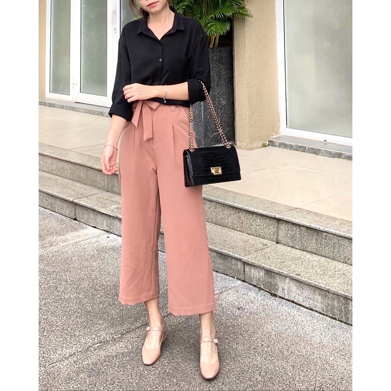 Quần culottes cột dây eo RUCHAN