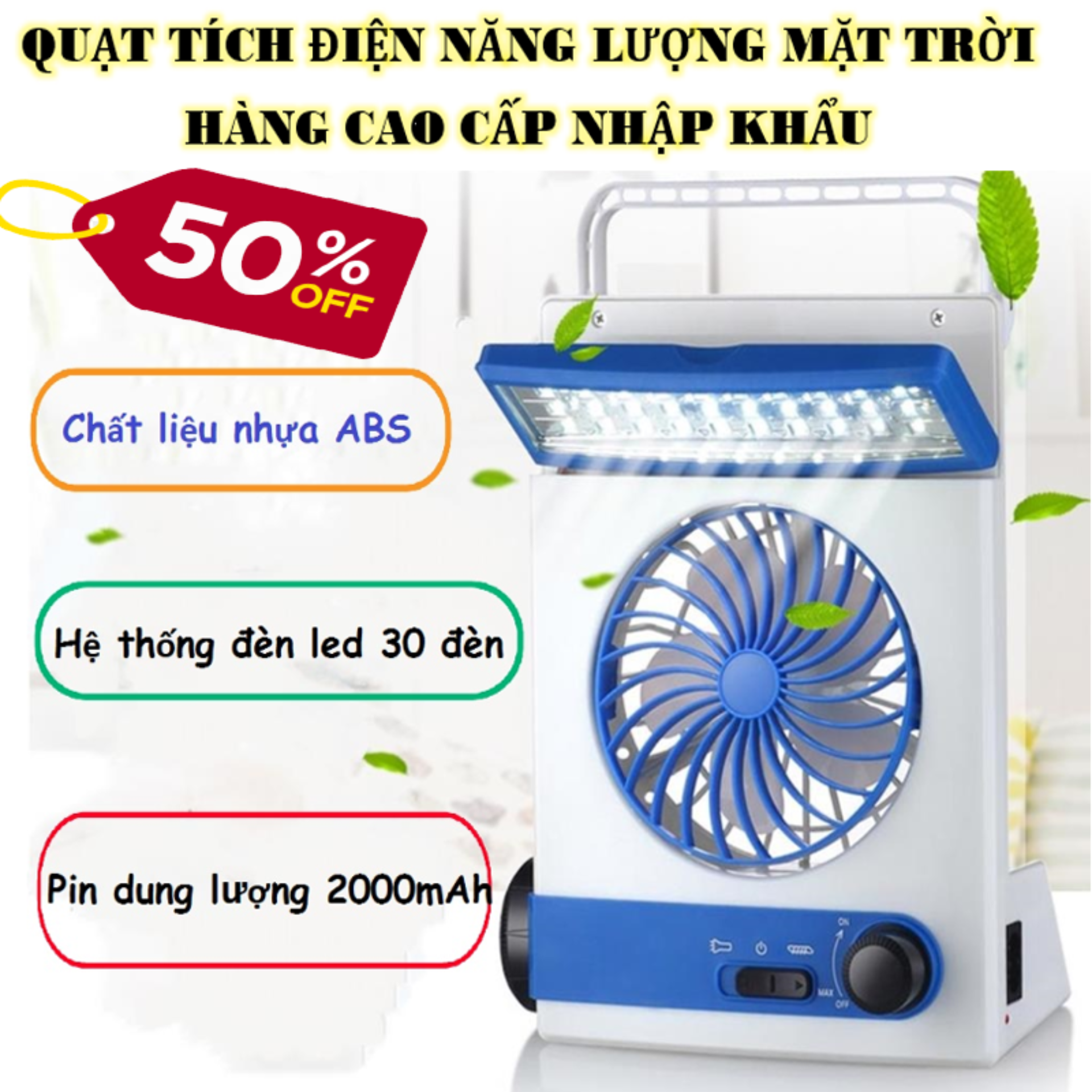 [HCM]Quạt tích điện cao cấp Có Thể Sạc Bằng Năng Lượng Mặt Trời Khi Mất Điện.Quạt tích điện năng lượng mặt trờidễ sử dụng và vận chuyểntiện ích trong cuộc sống.Uy Tín Chất Lượng Bảo Hành