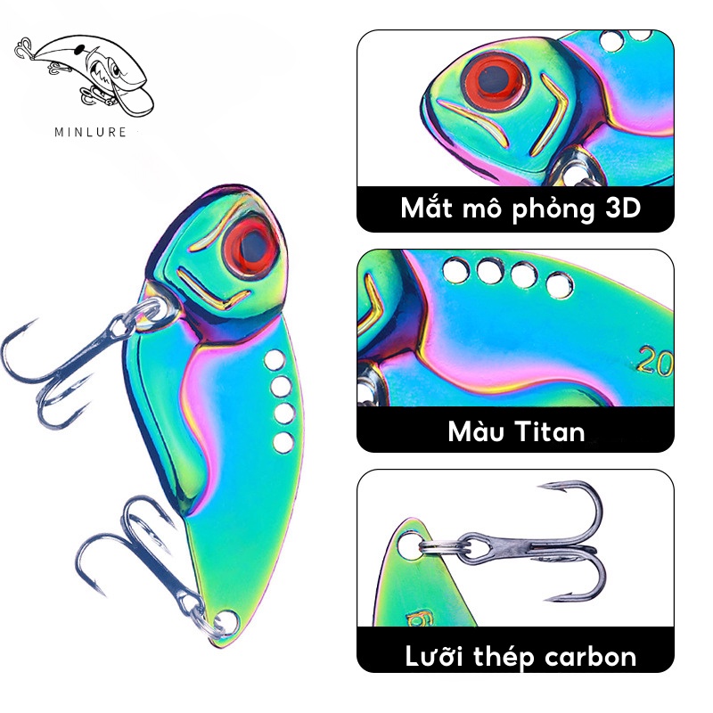 Mồi lure cá sắt Vib Titan action chìm đáy rung lắc mạnh mồi câu lure cá lóc mồi câu lure cá nheo cá chuối cá sộp