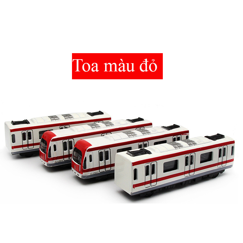 Đồ chơi mô hình tàu điện ngầm bằng hợp kim gồm 4 toa kết nối từ tính chạy cót