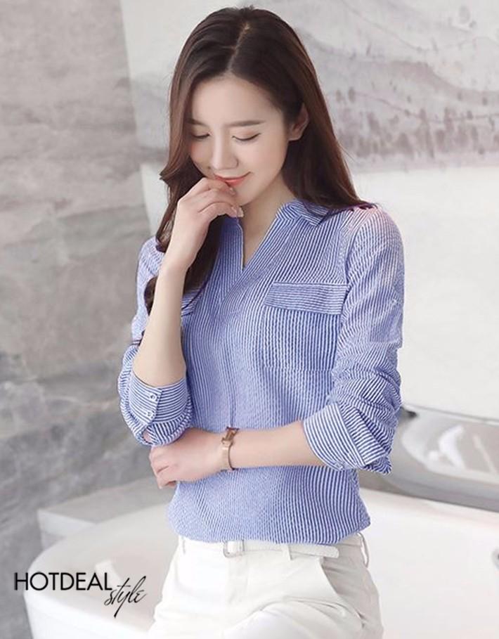 Áo sơ mi sọc janet