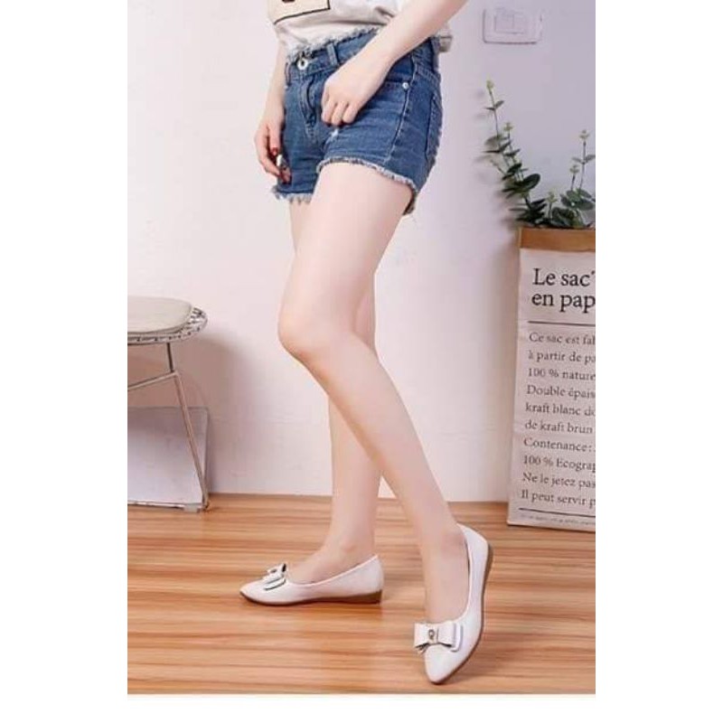 Giày búp bê da mềm đế cao 2p