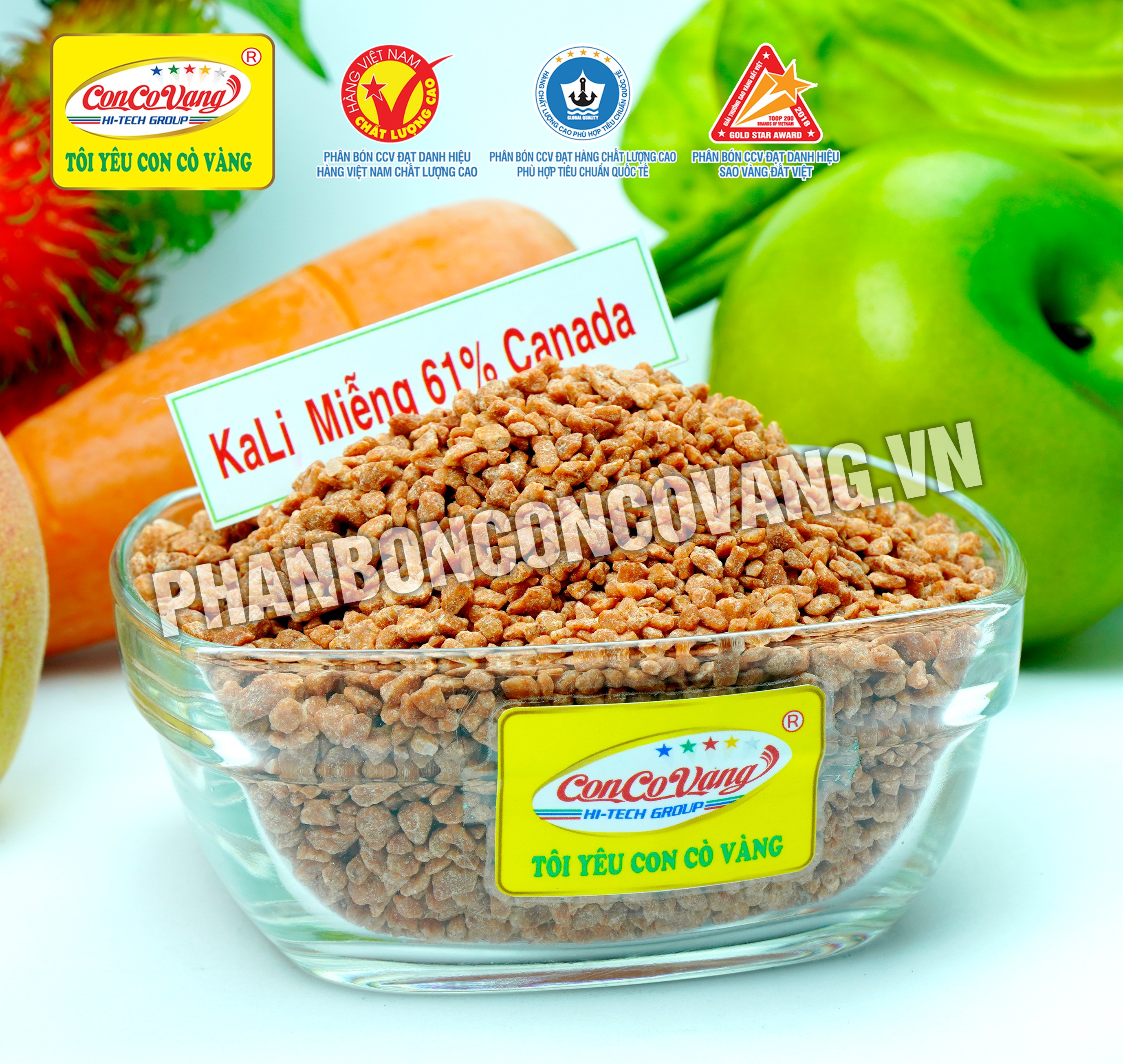 Phân Bón Kali miểng 61% Canada (1kg)