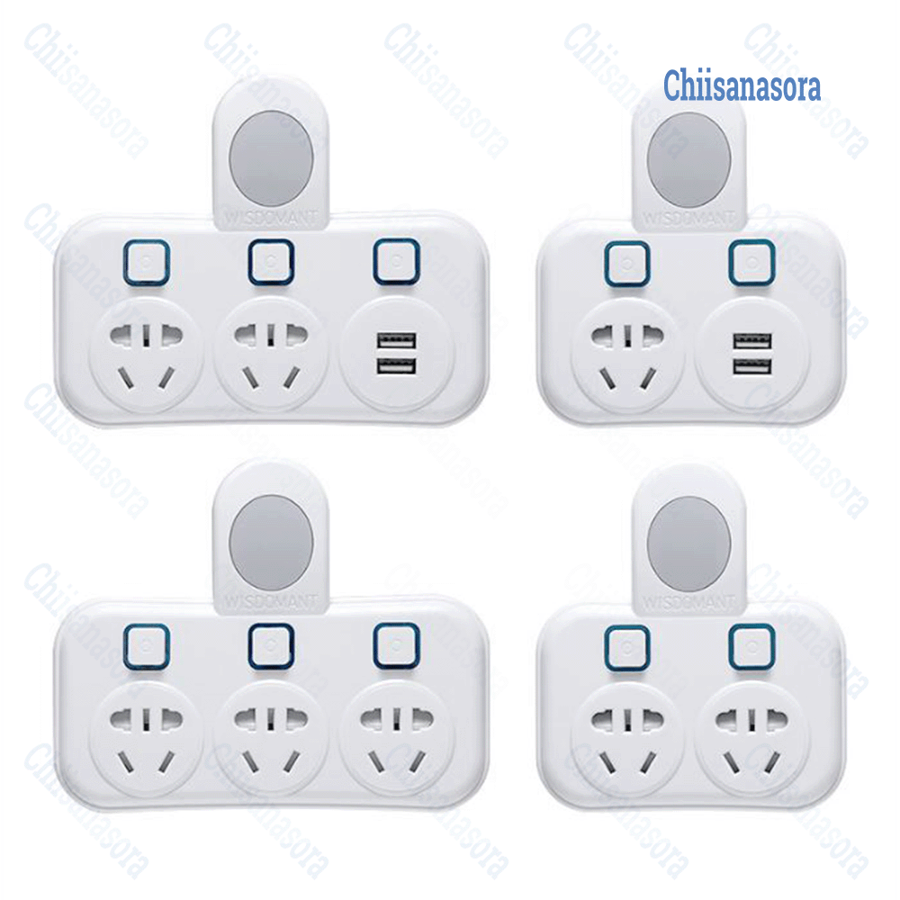 Bộ chuyển đổi ổ cắm 2 chân - Phích cắm 2 chân chia nhiều chỗ cắm usb led, ổ cắm đa năng, phich cắm điện
