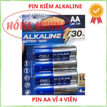 [Bán Chạy] Pin ALKALINE Deli AA (2A), AAA (3A) ( 18501/18500/18504) Vỉ 2 Viên/ 4 Viên.