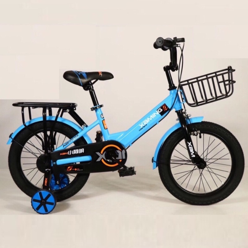 Xe đạp trẻ em thể thao Xaming size 16 inch phù hợp cho bé 4-8 tuổi, có giỏ gác baga và hai bánh phụ