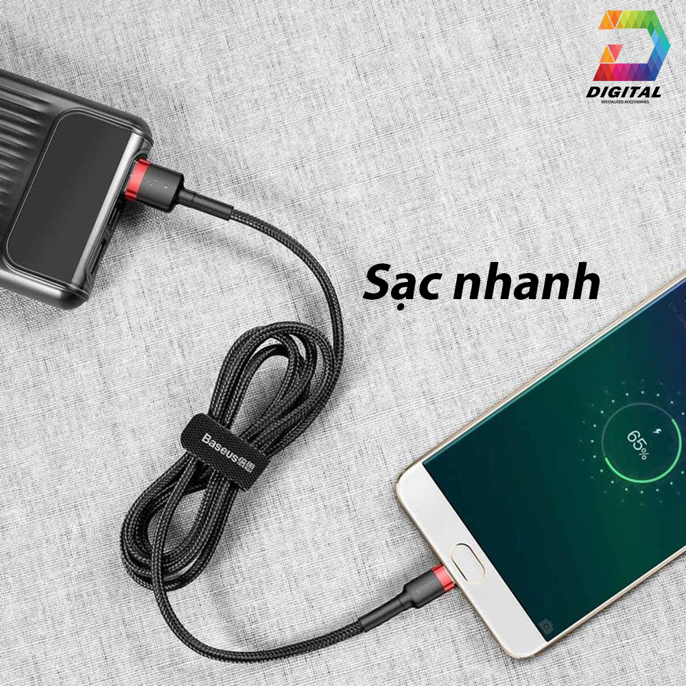 Cáp Sạc Nhanh Baseus Cafule Cổng Type C Dài 2 Mét Chính Hãng