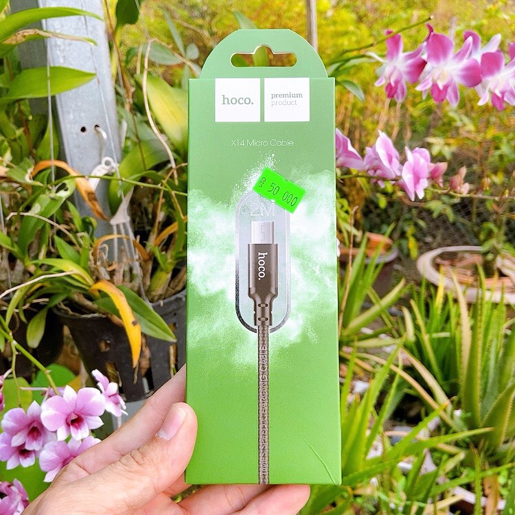 [HCM]Cáp sạc dài 2m dây dù Hoco X14 đầu Micro USB/Lightning