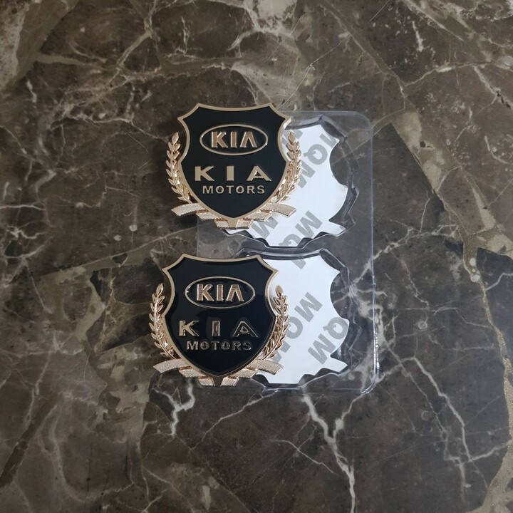 Bộ 2 logo bông lúa gắn trang trí ô tô, xe hơi KIA BL-KI