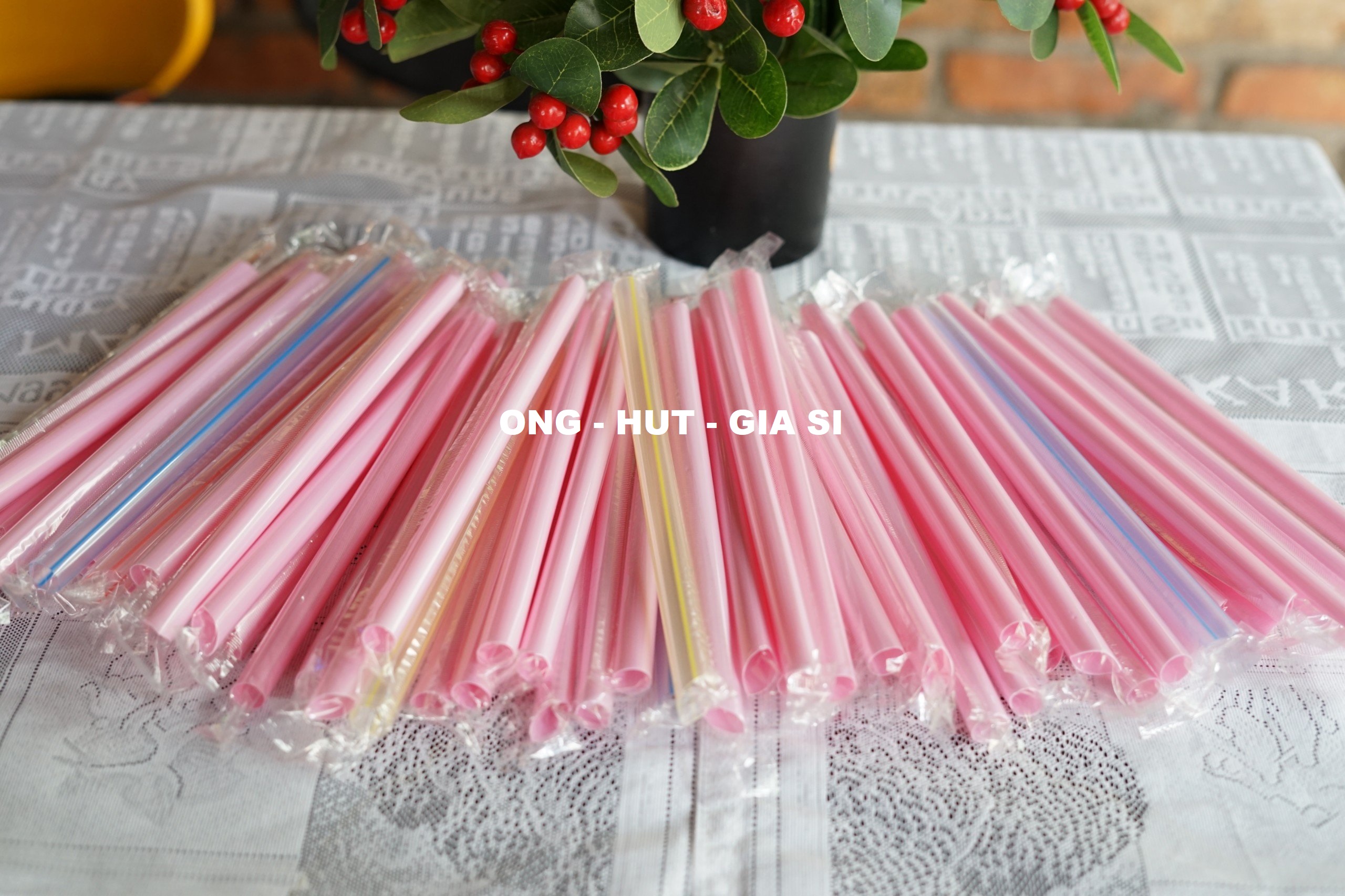 ỐNG HÚT TRÂN CHÂU MÀU ĐỎ CÓ MÀNG BỌC PHI 12 - 500gram