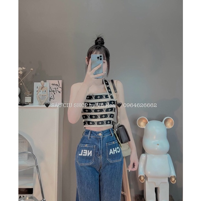 Áo 2s 2 dây chéo lưng croptop chất len mongtoghi QC