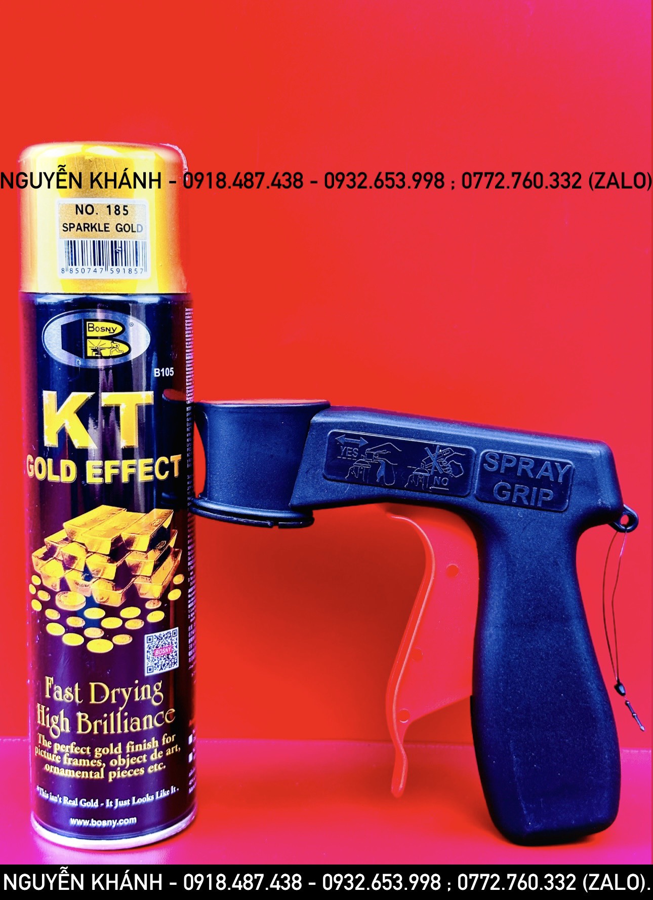 Sơn xịt mạ vàng Sparkle Gold Bosny (185)