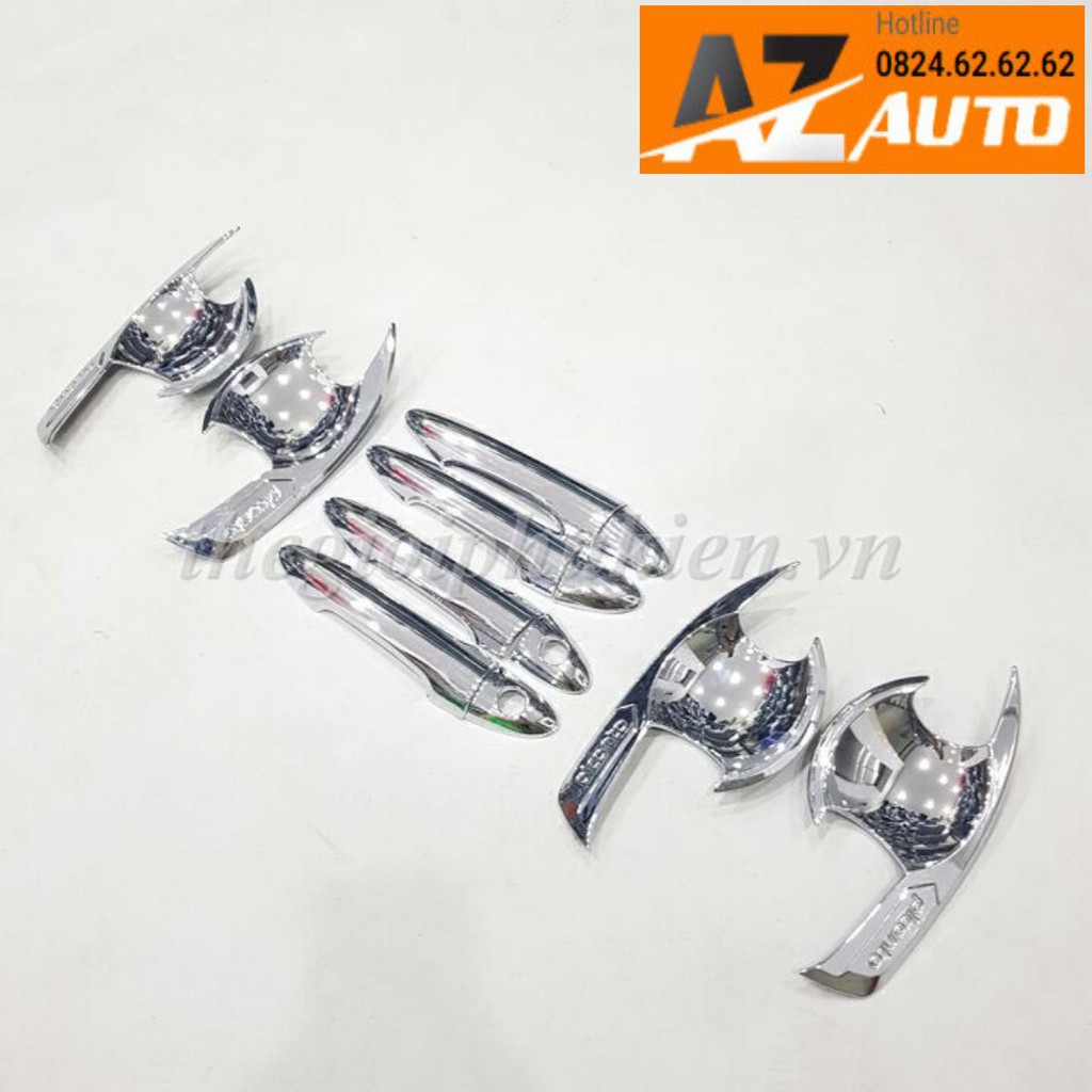 Bộ ốp tay nắm cửa, hõm cửa xe kia morning 2012-2021 -mạ crom