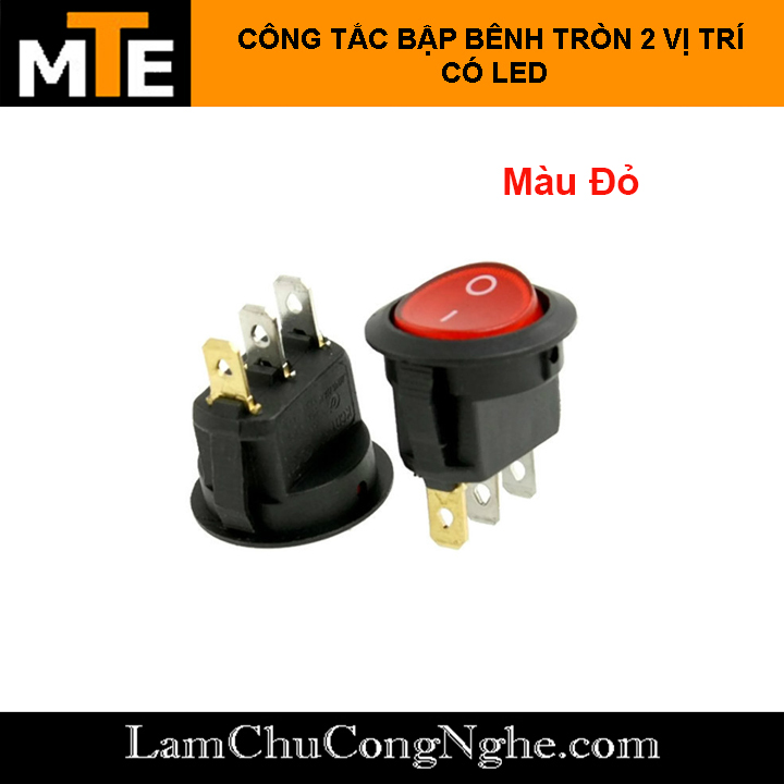 Công tắc bập bênh tròn 2 vị trí có led kcd1
