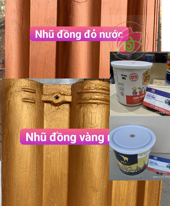 Sơn chậu kiểng màu nhũ đồng đỏ hoặc nhũ đồng vàng 908 hệ nước ngoài trời Yes Paint hoặc Okay lon 200g hoặc 850g