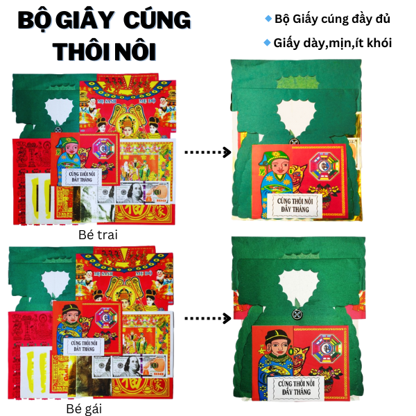 Giấy tiền cúng Thôi nôi, Đầy tháng 🙏 [đủ bộ]- kèm văn khấn
