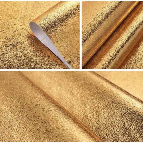 COMBO 2 DECAL DÁN LÓT BẾP TRÁNG NHÔM MÀU VÀNG SANG TRỌNG - GIẤY NHÔM CHỐNG BÁM BẨN NHÀ BẾP, CÁCH NHIỆT TỐT