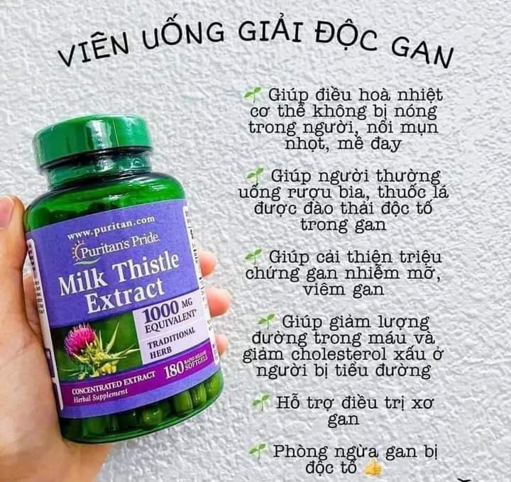 Viên uống Milk Thistle Extract 1000mg giúp bổ gan