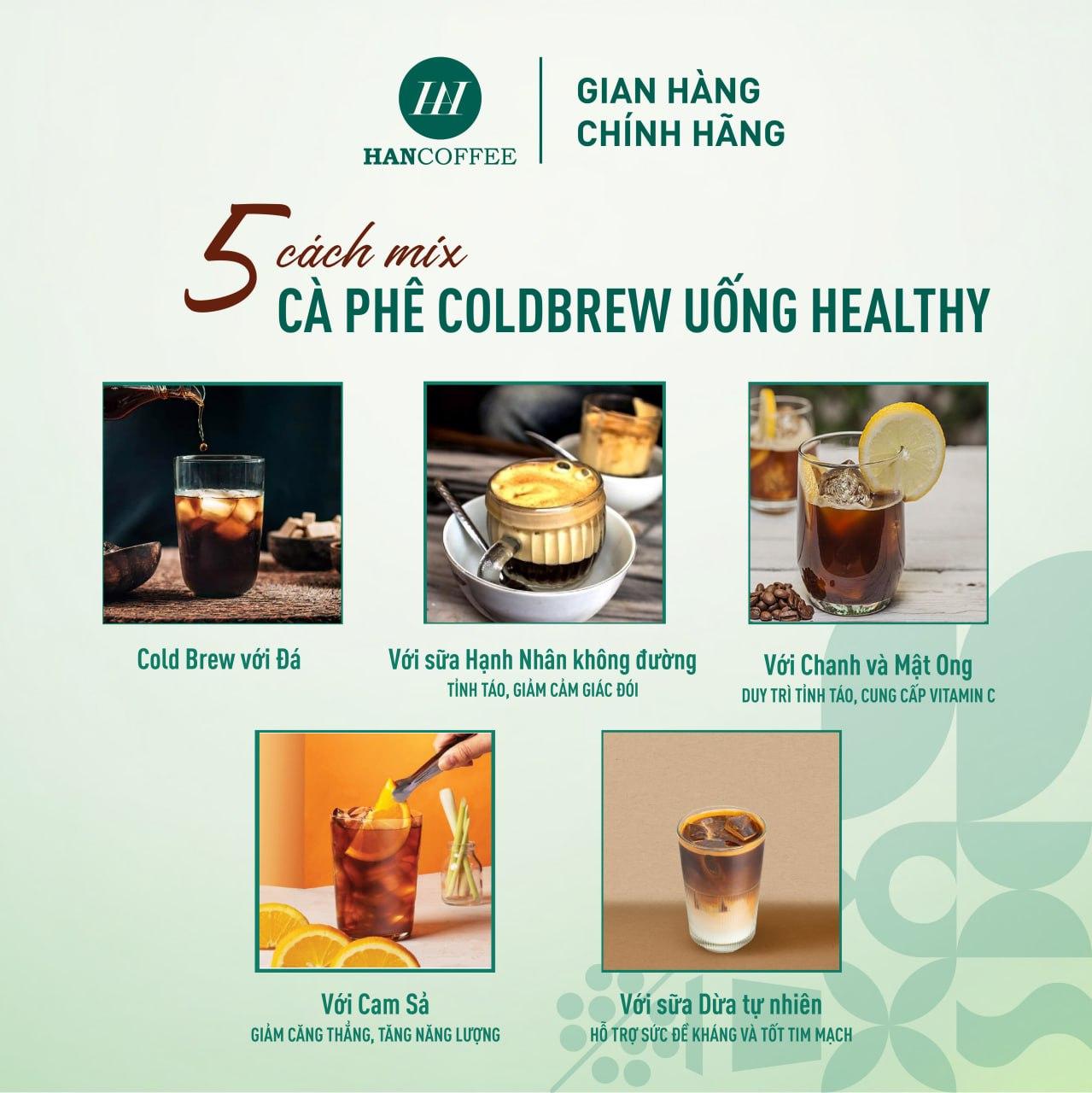 Cà phê Cold Brew HANCOFFEE PREMIUM BLEND hộp 10 x 20g
