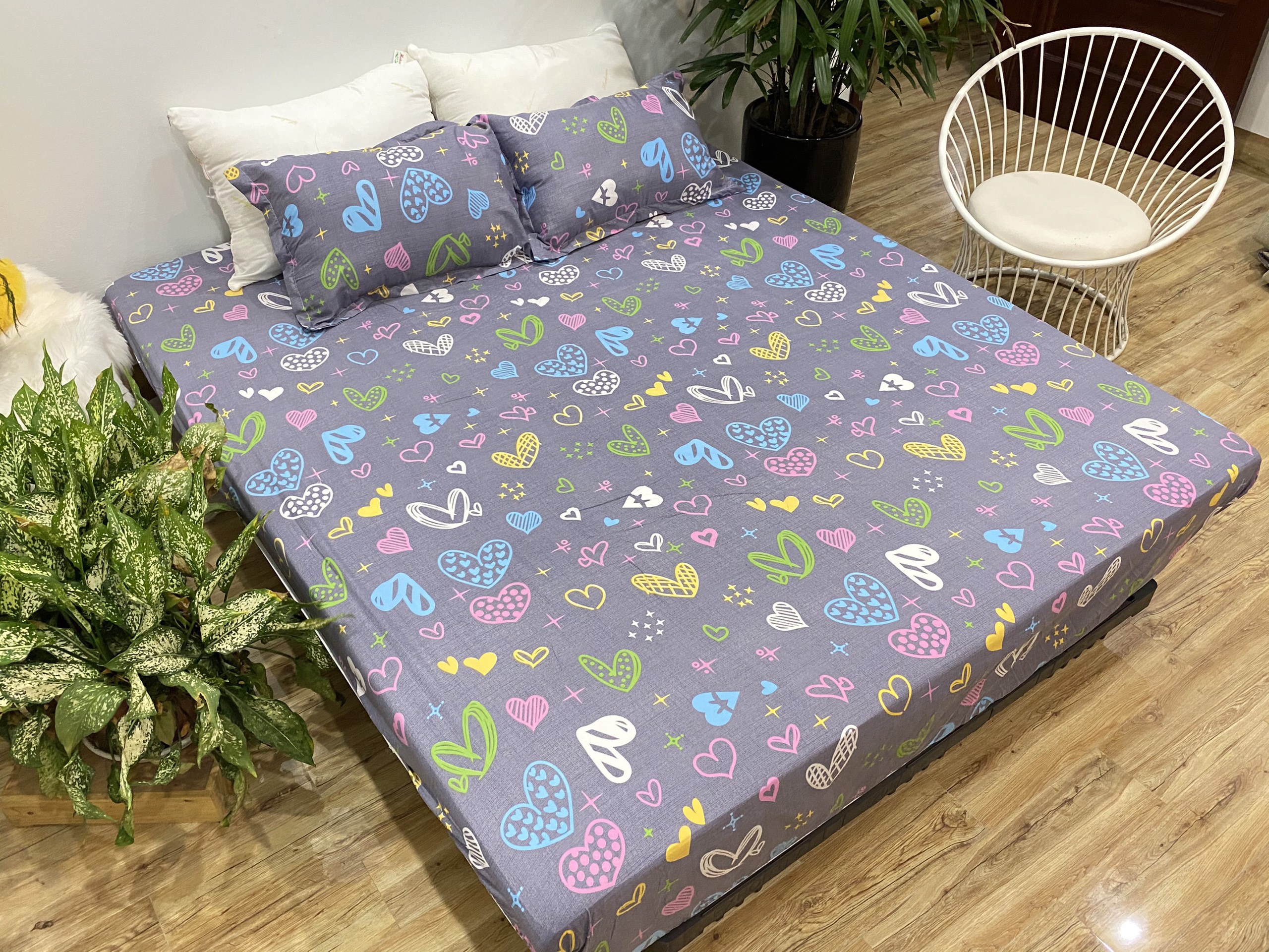 Set Ga Gối Mẫu Họa Tiết Tim P42