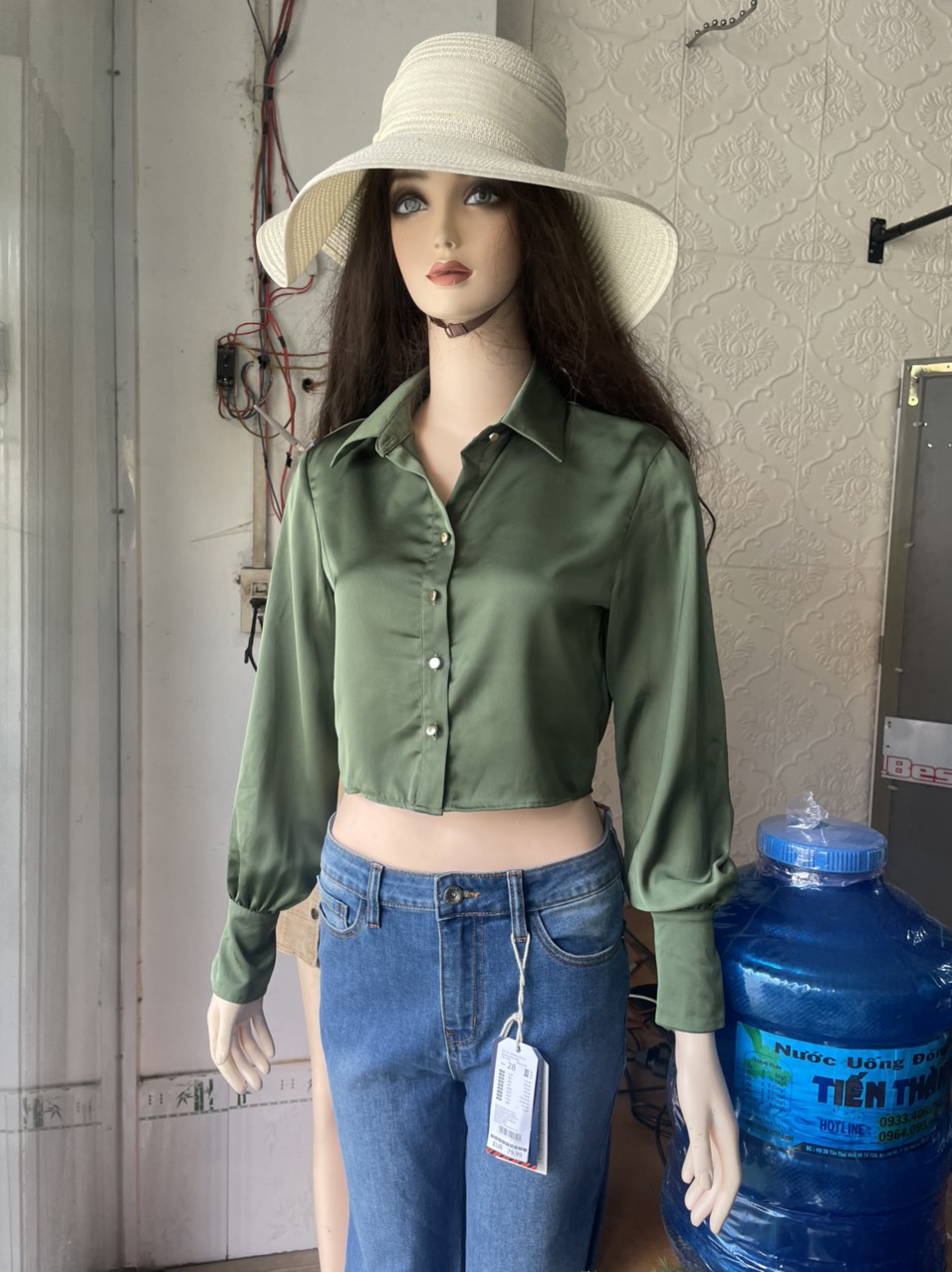 áo sơ mi lụa J.C tay dài , chất dày dặn cao cấp vnxk
