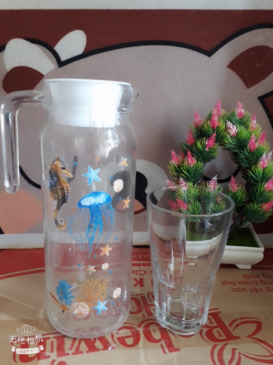 [HCM]BÌNH THỦY TINH KÈM LY DUNG TÍCH 1L