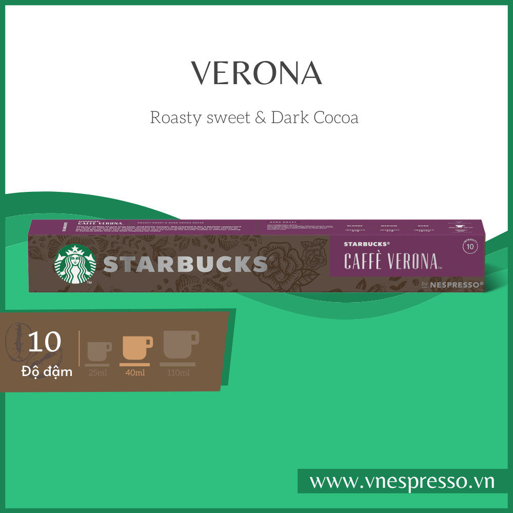 [Starbucks] Cà phê viên nén Starbuck - Dùng cho máy Nespresso - Hộp 10 viên