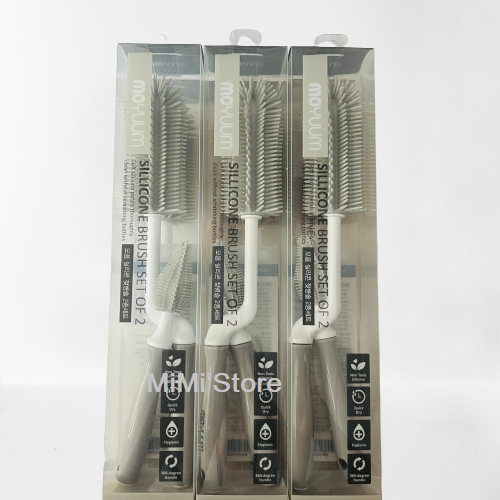 Set cọ rửa bình và núm ti Silicon Moyuum Hàn Quốc