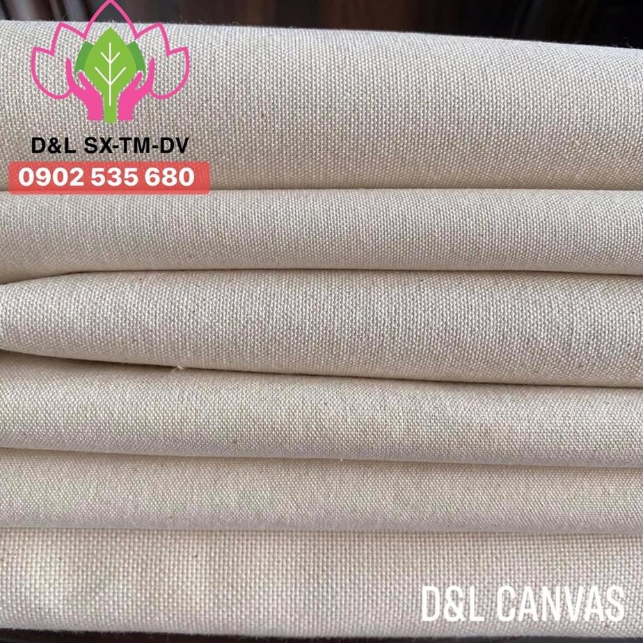 [HCM]Vải bố canvas màu kem KHÔNG LẤM TẤM loại dày khổ 1m6