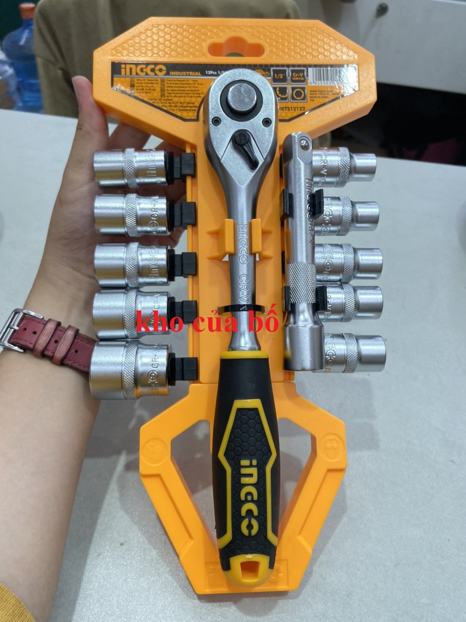 Bộ 12 cái đầu tuýp (1/2 inch) Ingco HKTS12122
