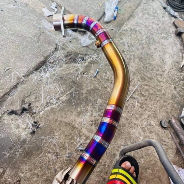 Cổ pô gr5 titanium hàn cổ pô zinn cho xe winner sonic