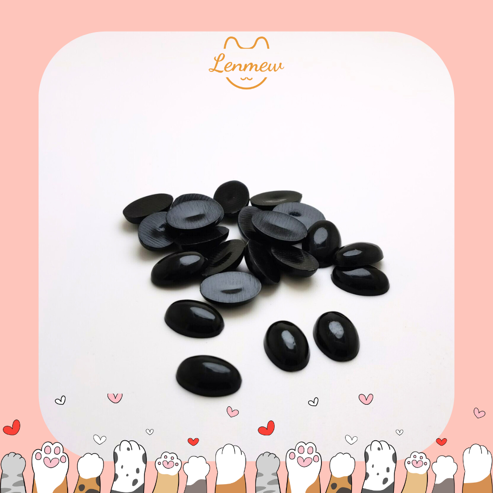 Hộp Mắt Thú Bông Dán Hình Oval Nhiều Size