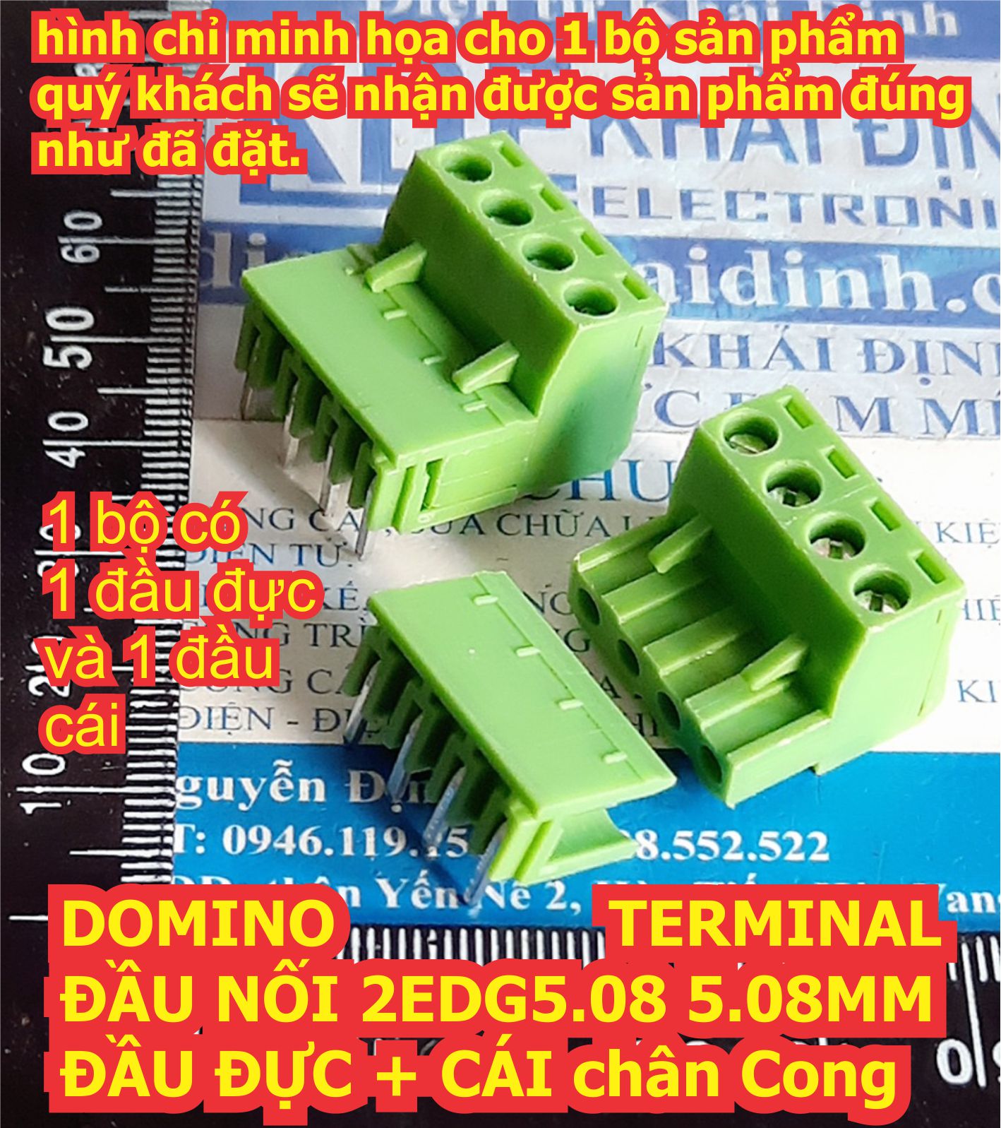 Domino, terminal đầu nối 2edg5.08 5.08mm đầu đực + cái 2p ~ 12p kde4160