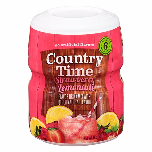 Bột pha nước chanh dâu Country time Strawberry Lemonade hộp 510gr của Mỹ