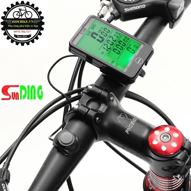 Đồng hồ đo tốc độ xe đạp không dây sunding sd-576c có đèn nền