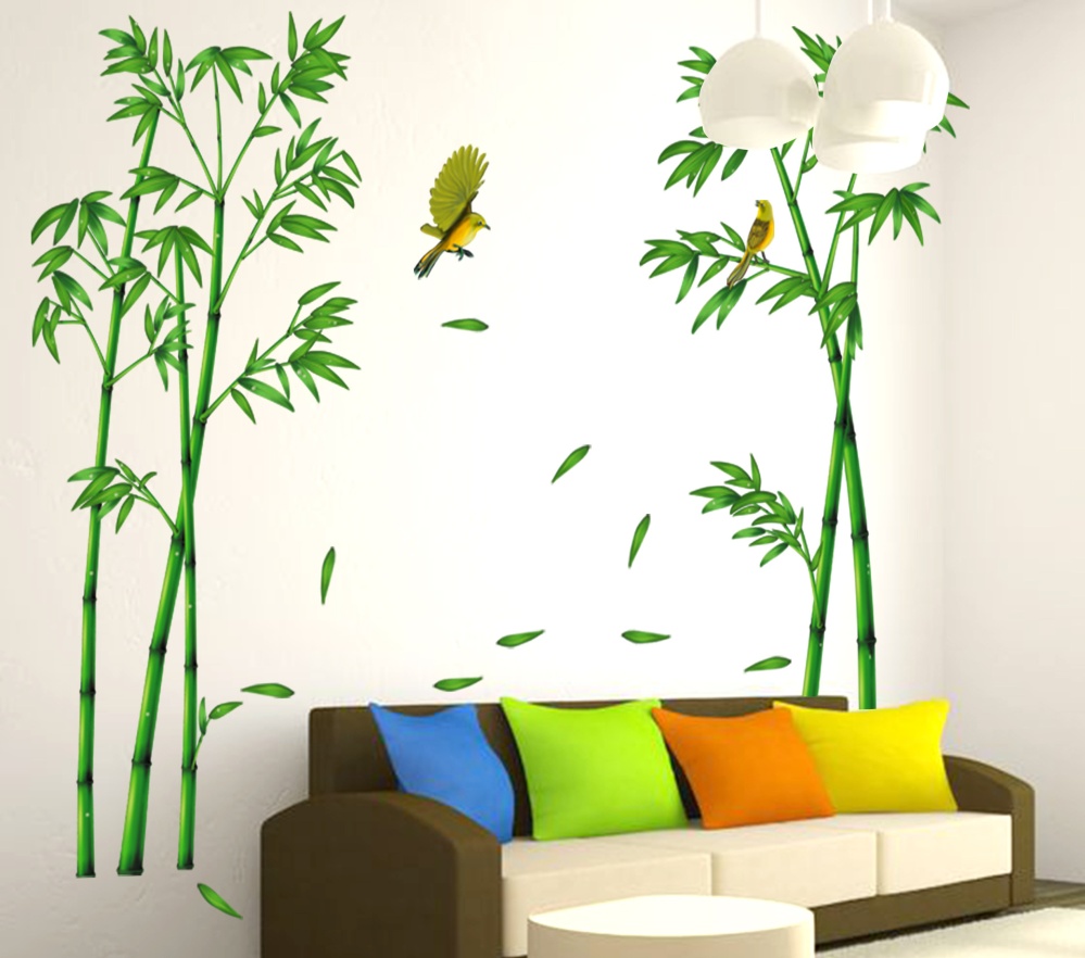 Large size bamboo dust bathroom wall stickers-wall window flower am9104-ay701-ay823
