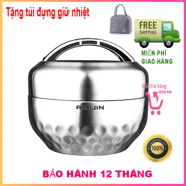 Cà men đựng cơm, cặp lồng đựng cơm giữ nhiệt inox 304.