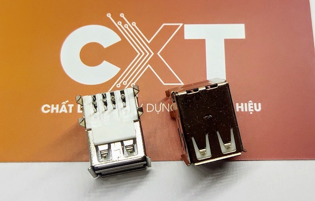 Cổng USB A cái đôi chân cắm cong