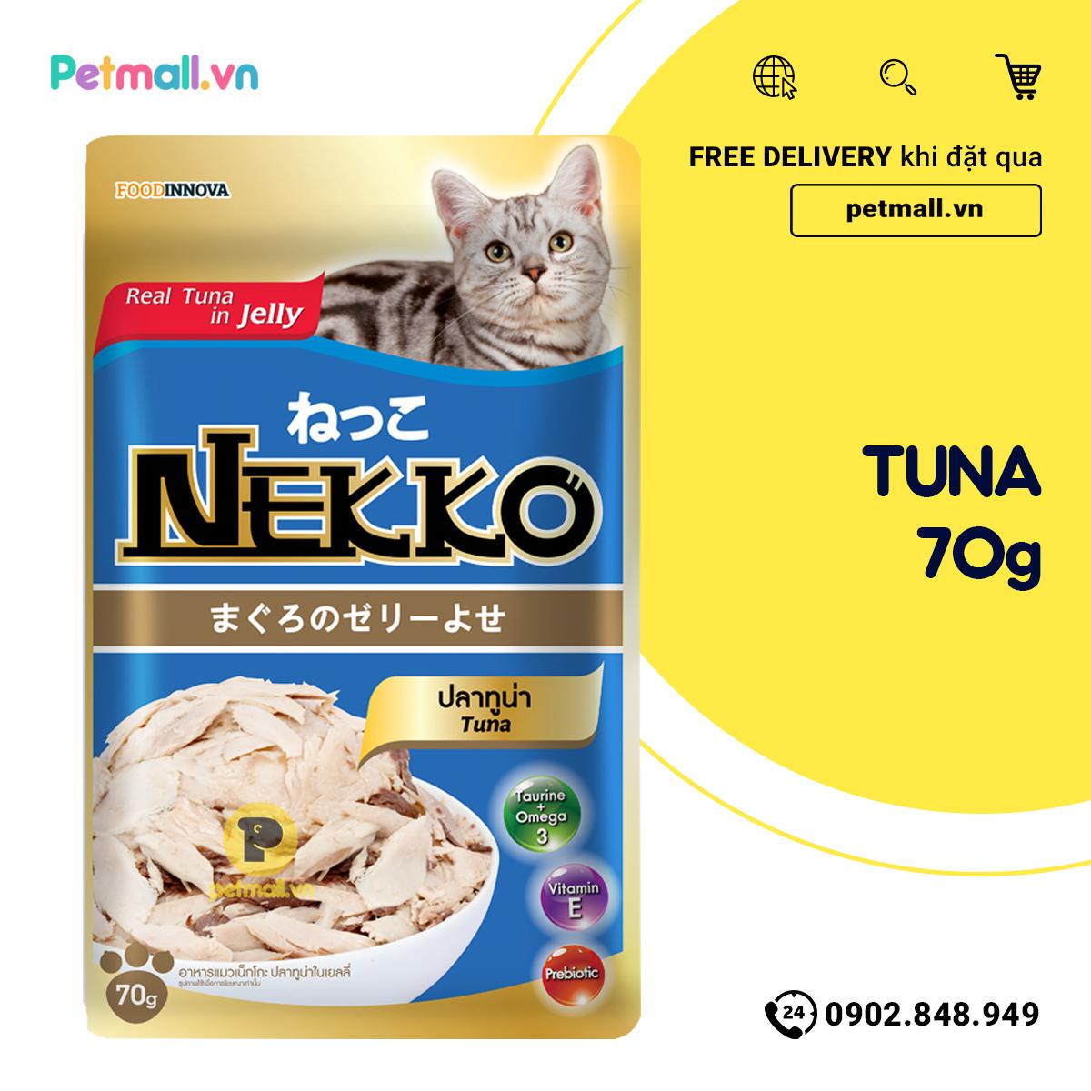 Pate mèo NEKKO Jelly Tuna 70g - Hộp 12 gói Petmall